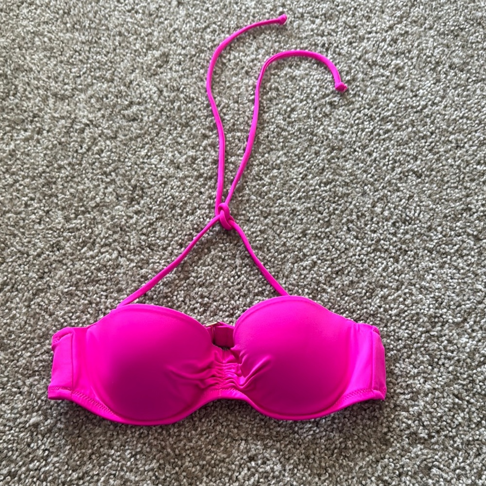 Vibrant Pink Halter Bikini Top